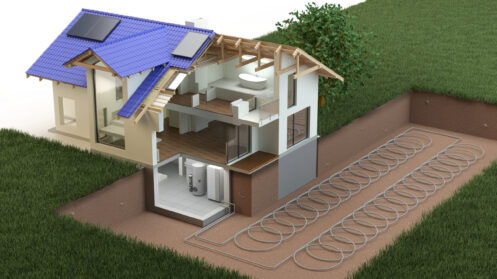 A diagram of a geothermal system